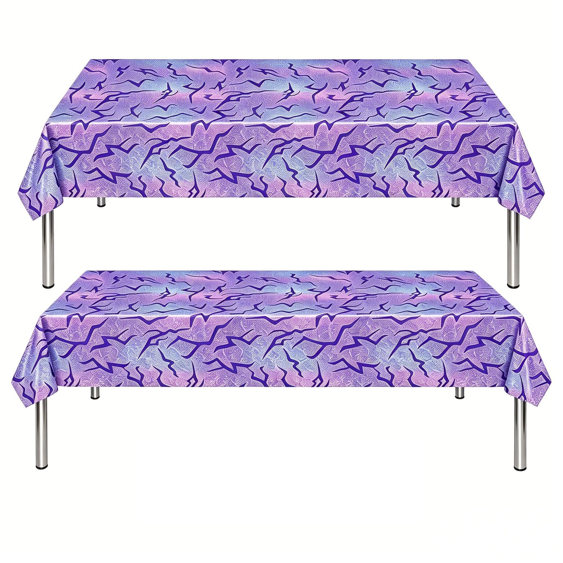 K-Style Pop Demon Hunters Laser Purple Tablecloth, 2 Pack, 54 x 108 Inch