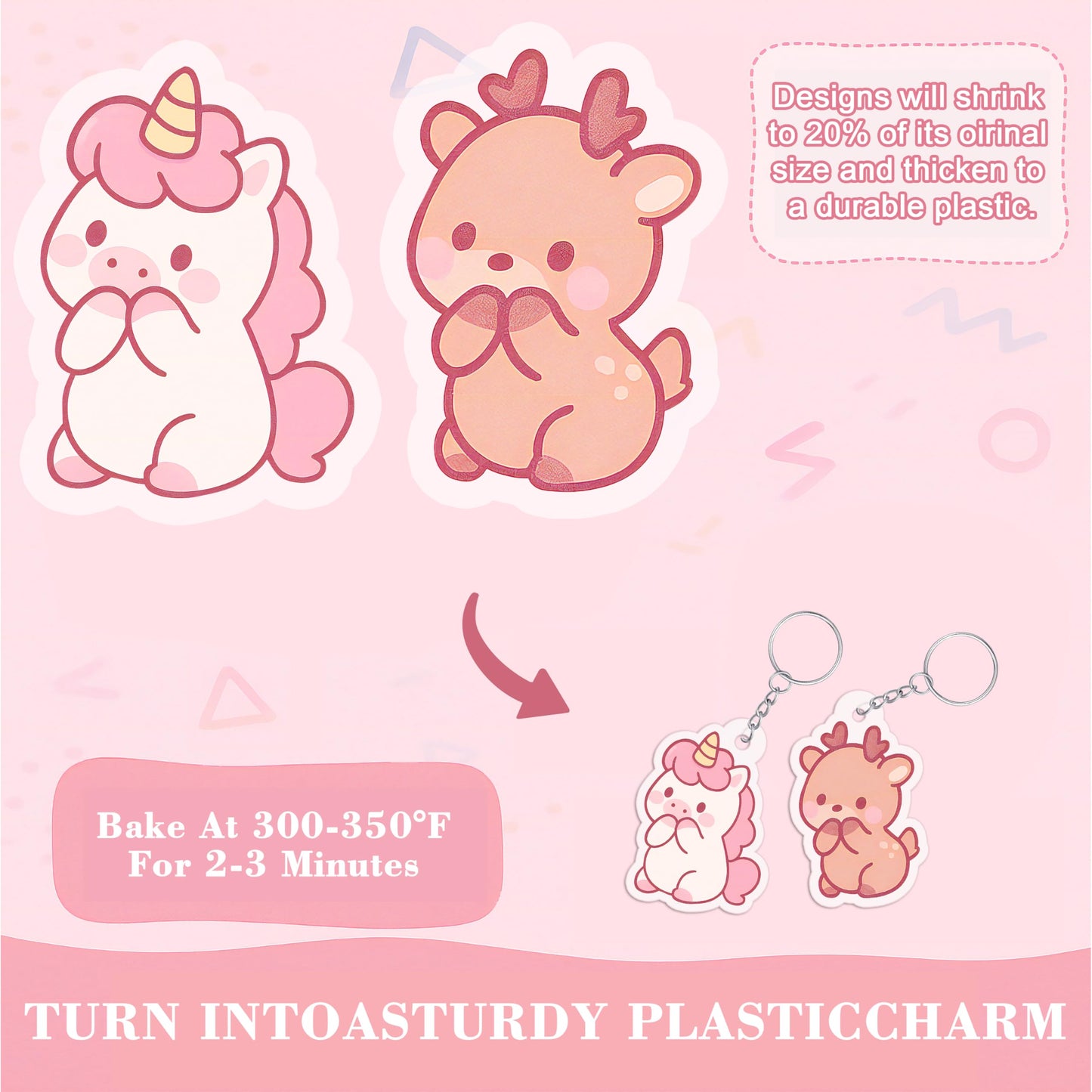 30 Pieces Shrink Plastic Sheets, Shrink Dink Sheets Sanded Shrink Film Papers Shrink Art Paper for Crafts DIY Keychain Making Kit (5.8 X 4.1 inch)