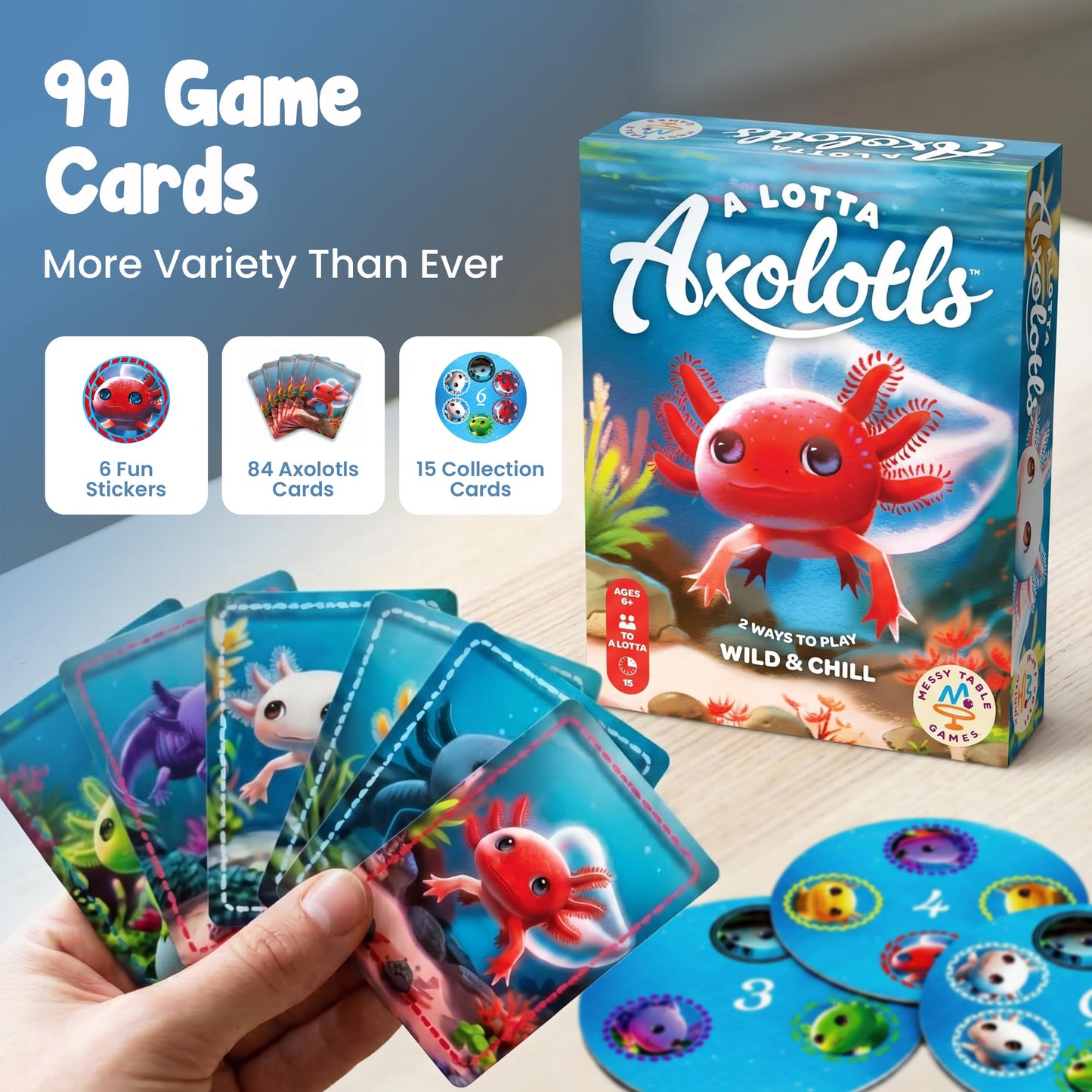 Messy Table Games A Lotta Axolotls Family Card Game