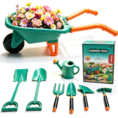 Kids Gardening Tools Set, 8 Pcs Kids Outdoor Garden Beach Sand Toy Kit