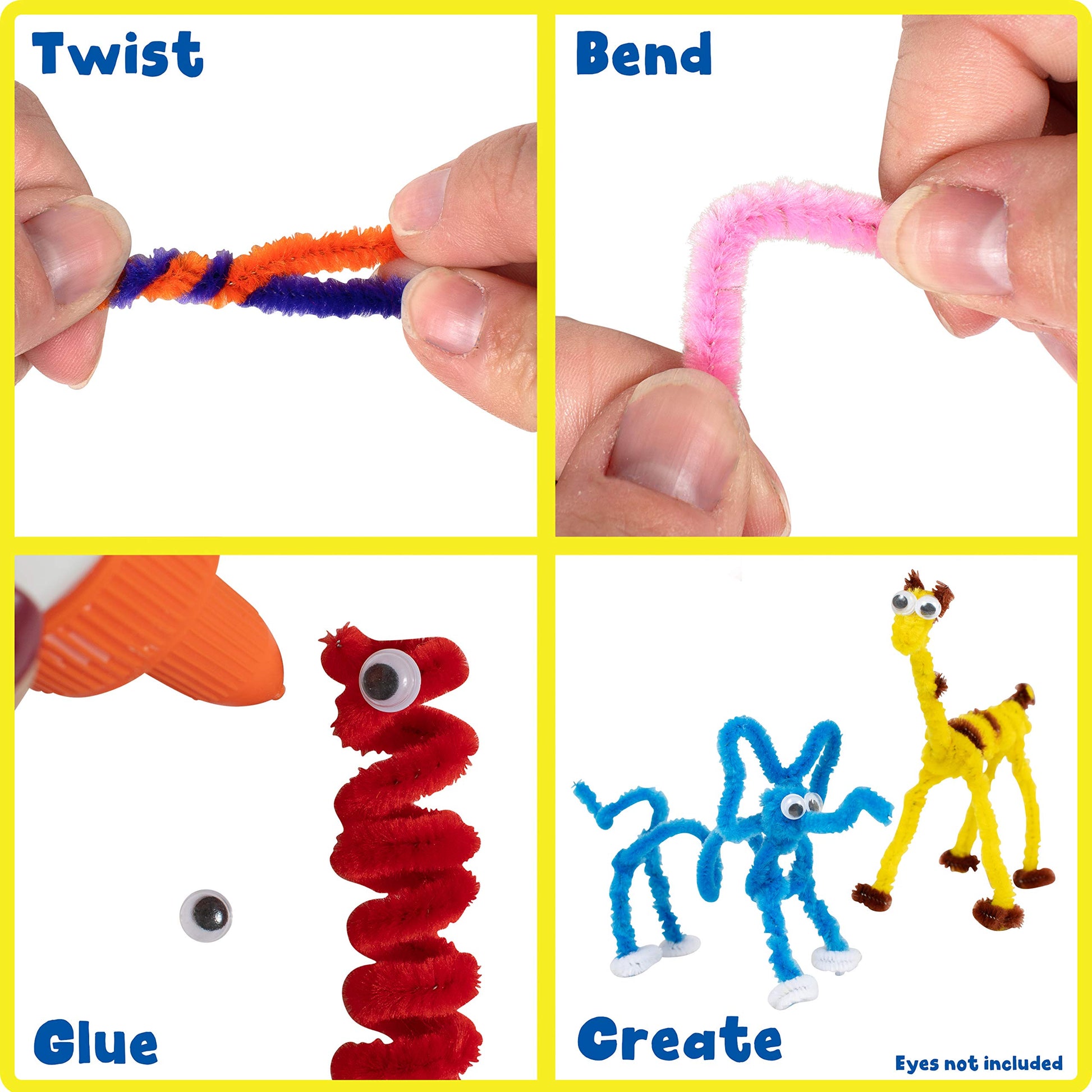 READY 2 LEARN Chenille Stems - Set of 324-10 Colors - Soft Pipe Cleaners - Art Supplies for DIY Crafts - 12 in. long