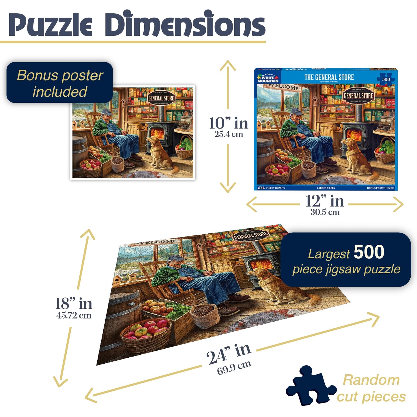 White Mountain 500 Piece Jigsaw Puzzle Nostalgic Country, The General Store