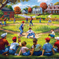 Boardwalk Up at Bat 500 Piece Jigsaw Puzzle Backyard Sports Family Puzzles with Premium Box, Gift for Adults and Family 16"x20"