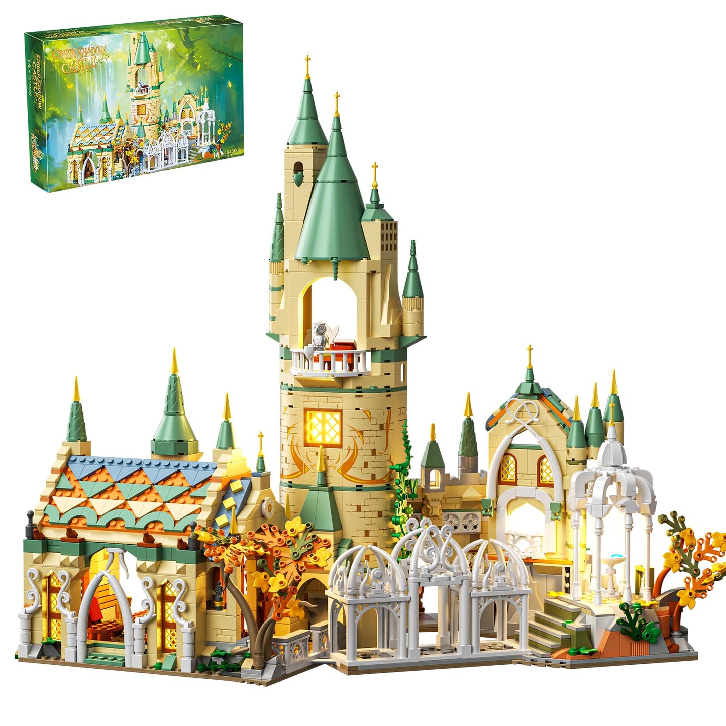 HJPLPXH Magic Medieval Castle Architecture Building Block Sets, Creative Ideals Gifts for Adults (1555PCS)