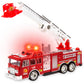 Toysery Fire Truck Toy with Flashing Lights & Siren Sounds for Kids, Extendable Rotating Ladder, Bump and Go Action, Role Play Toy for Boys & Girls