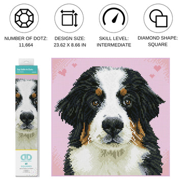 DIAMOND DOTZ Say Hello to Zuzu Dog Diamond Painting Kits for Adults - Diamond Art Kits a Relaxing Creative Craft Kit with Dotz Gems 11.4"x11.4"