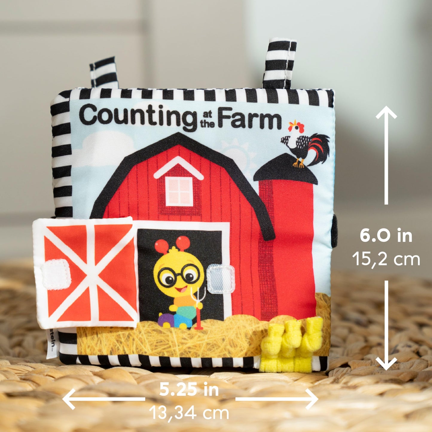 Baby Einstein Farm Explorers Counting at the Farm Soft Activity Book, Multisensory, for Tummy Time, Ages 0+ Months