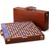 【Solid Wood】Deluxe Travel Scrabble Game,Rotatable Large Scrabble Deluxe,Raised Letter Grid,Foldable&Portable Design,Integrated Storage,100 Letter