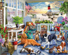 White Mountain 500 Piece Jigsaw Puzzle Spring Beach Dog Gift, Happy Pets