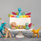 Clay Dinosaur Cake Toppers With Leaves for Birthday Dinosaur Theme Jungle Theme Supplies