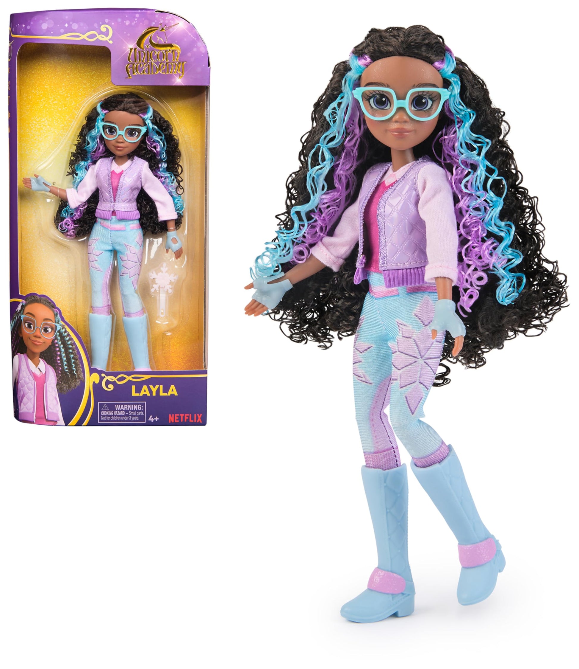 Unicorn Academy, Layla Doll with 5 Accessories, 9.5”, Dolls & Unicorn Toys for Girls Ages 4 and up