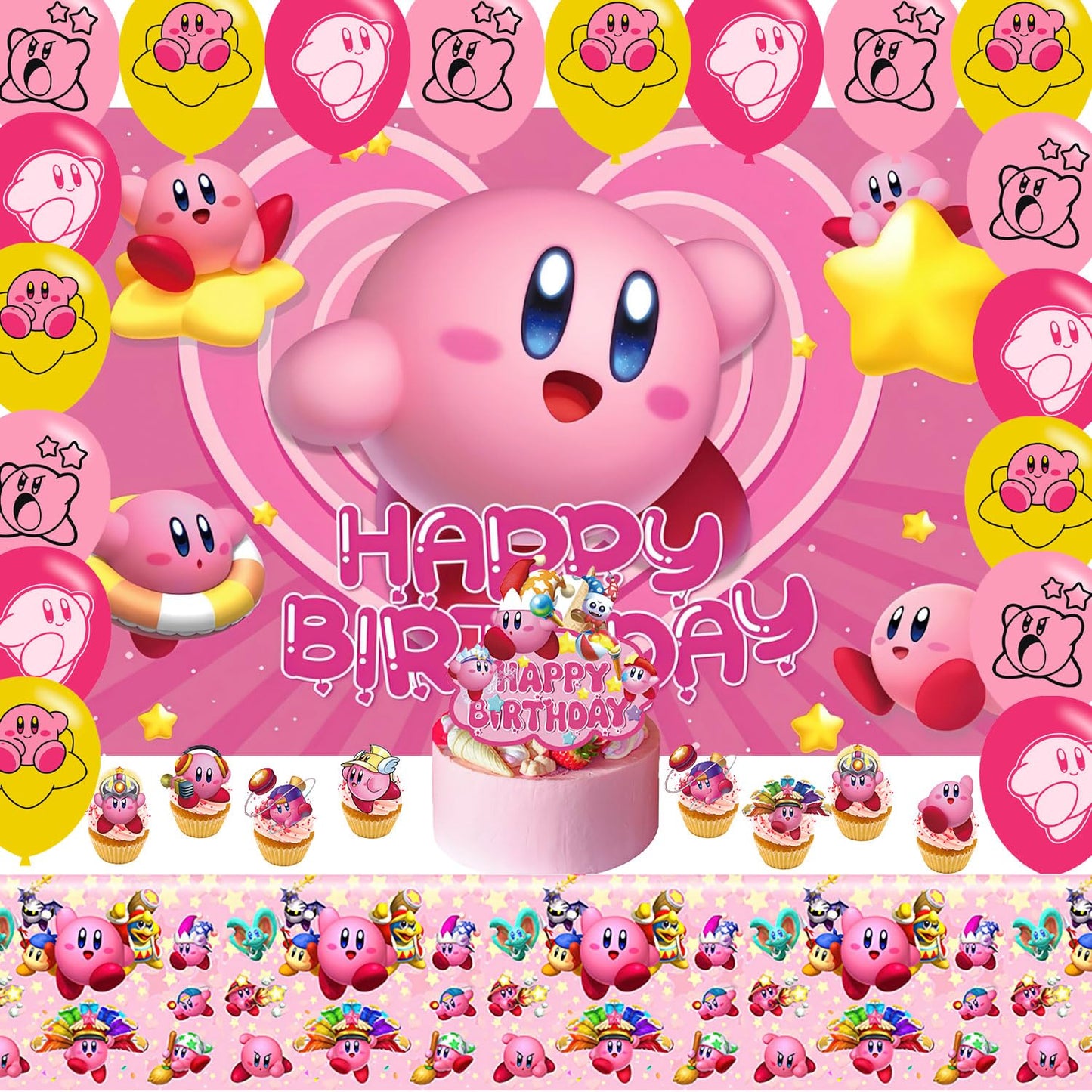 karg ?????????? ???????? Birthday Party Supplies Favors for Boys Kids Super Star Birthday Party Decorations Including Tableware Backdrop Cake Cupcake Toppers