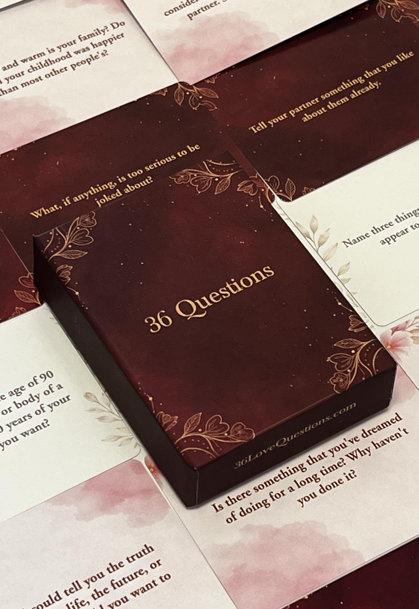 36 Questions to Fall in Love - Couples Card Game for Date Night - Science-Backed Deep Connection Questions from Dr. Arthur Aron's Study - Romantic