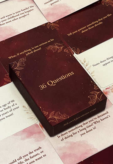 36 Questions to Fall in Love - Couples Card Game for Date Night - Science-Backed Deep Connection Questions from Dr. Arthur Aron's Study - Romantic