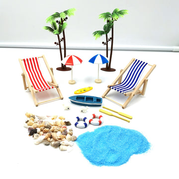 SXFSE Dollhouse Decoration Accessories, 1:12 Dollhouse Miniature Furniture Simulation Seaside Beach for Fariy Garden Prop Decor