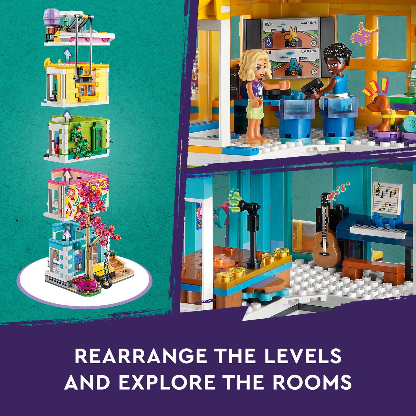 LEGO Friends Heartlake City Community Center 41748 Building Toy Set; Creative Challenge for Ages 9+, Includes 6 Mini-Dolls, a Pet Dog and Lots of