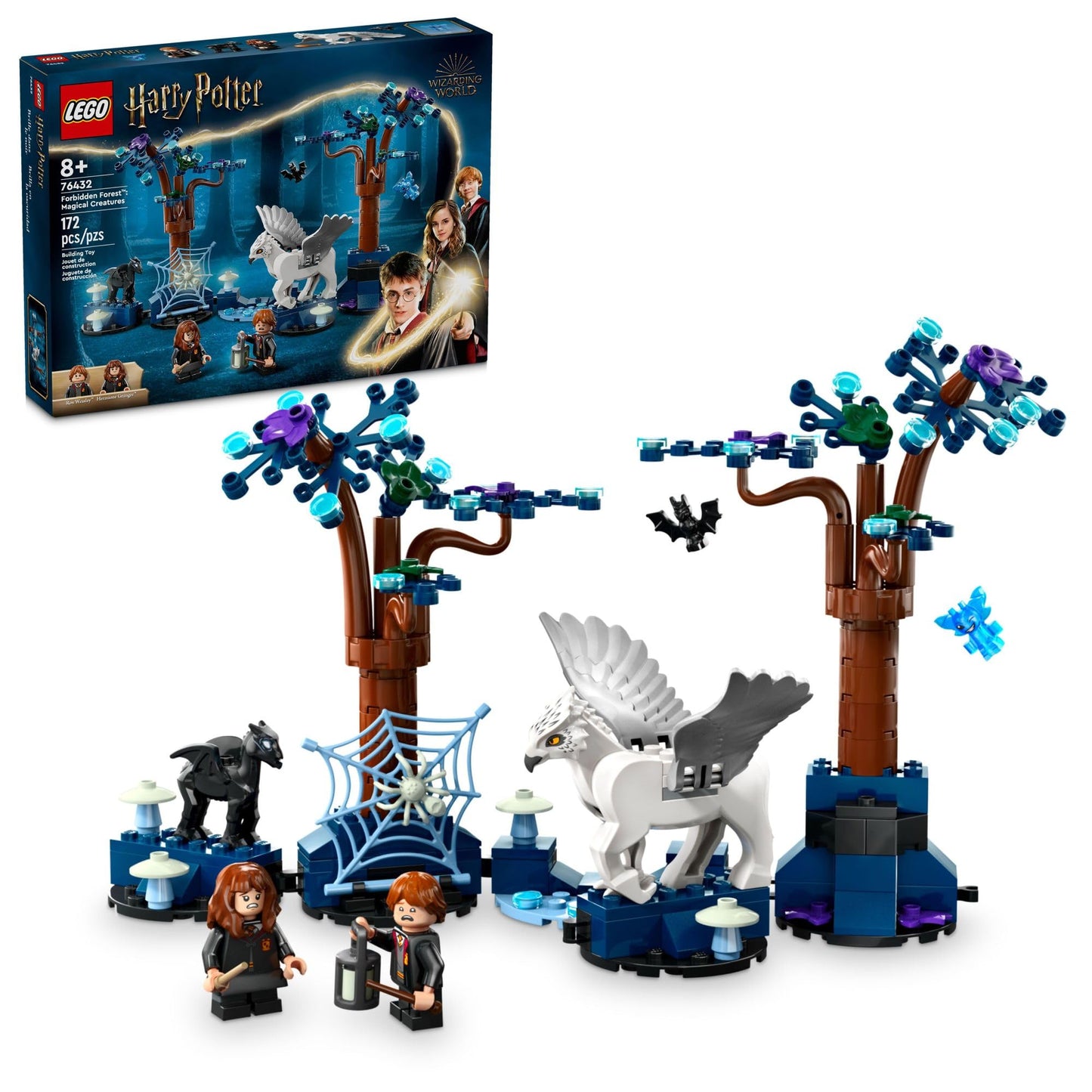 LEGO Harry Potter Forbidden Forest: Magical Creatures, Glow in The Dark Toy for Kids with Buckbeak and Thestral Fantasy Animal Figures, Harry Potter