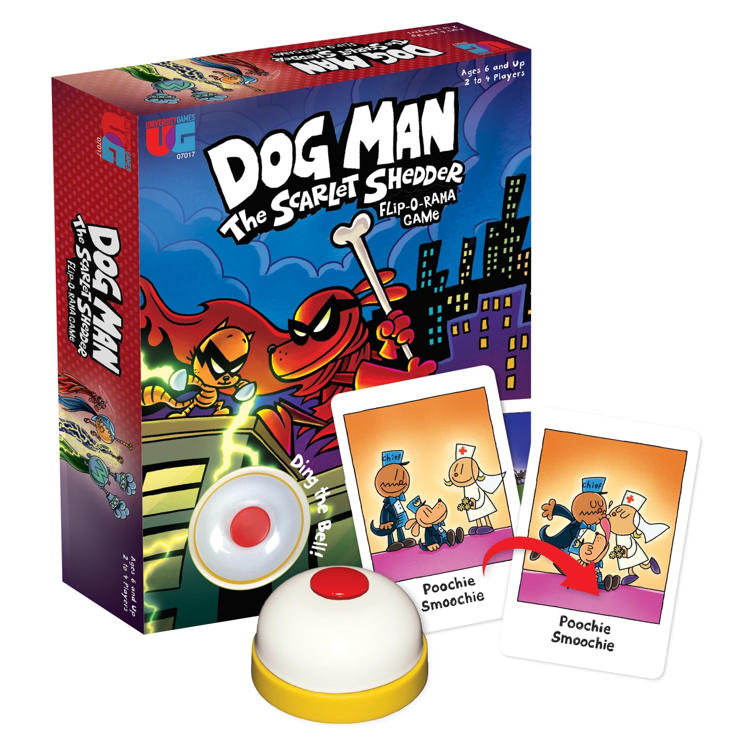 University Games, Dog Man Scarlet Shedder Flip-O-Rama Card Matching Game, Based On The Book Series, for 2 or More Players Ages 6 and Up