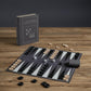 Checkers and Backgammon Vintage Bookshelf Edition by WS Game Company, Linen Wrapped Book Box & Slipcase - Reversible Board, Wooden Pieces - Checkers
