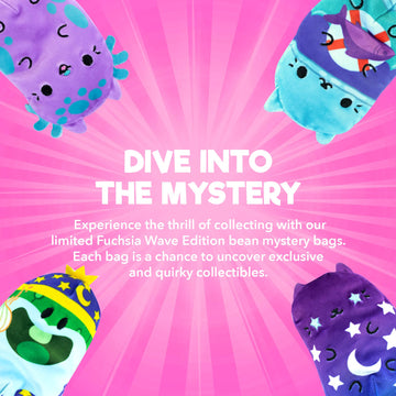 Cats vs Pickles 2pk Mystery Bags Fuchsia Wave Bean Filled Plushies - Stocking Stuffers - Blind Bags for Girls and for Boys - Sensory Friendly Surprise