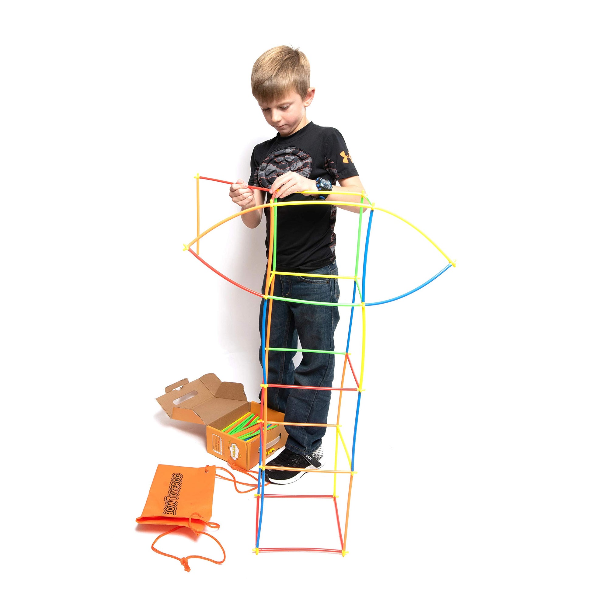 RAINBOW TOYFROG Straw Constructor Toys Stem Building Toys - 300 Pcs Connectors Toy Building Sets Kids Toys for Boys & Girls - Straw Building Set