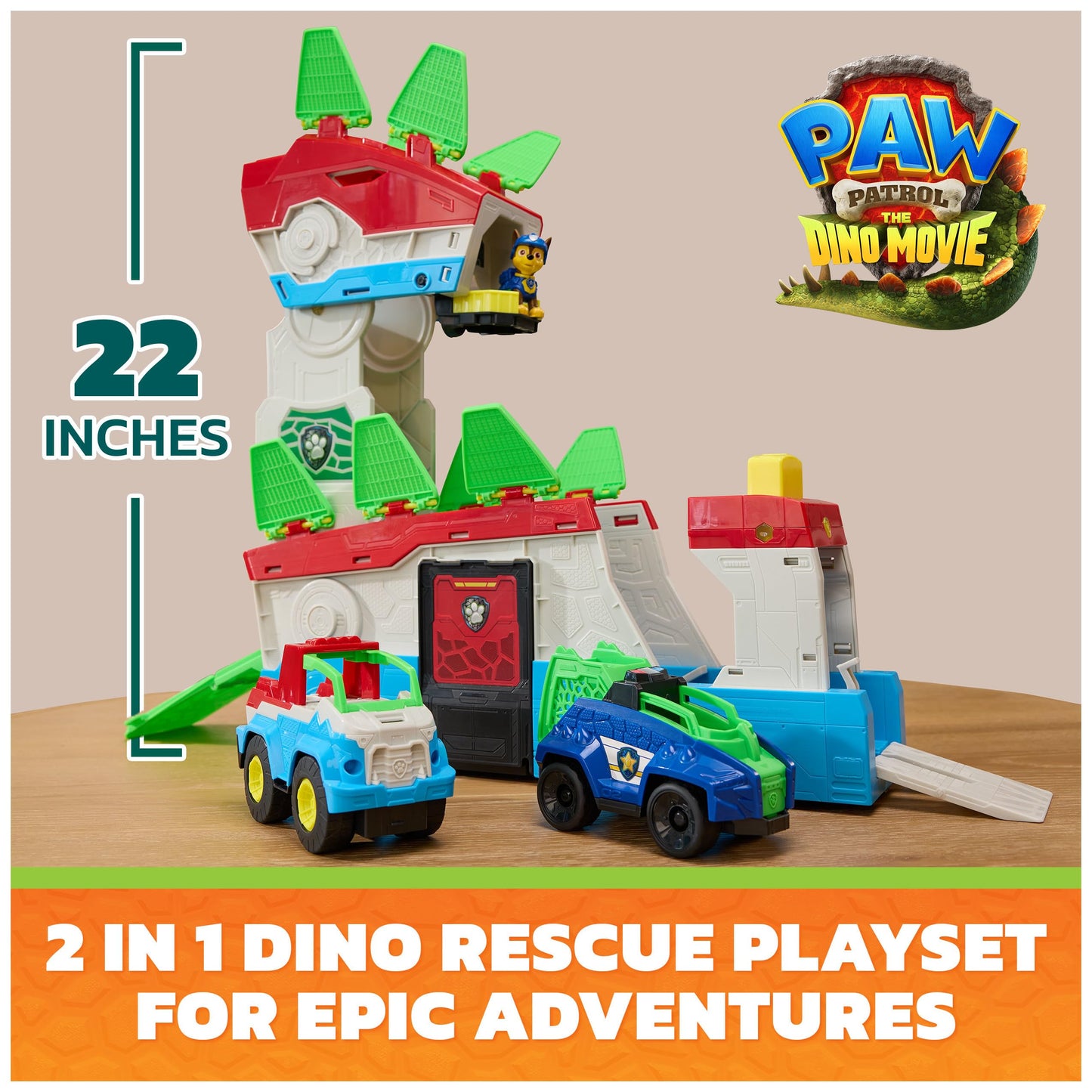 PAW Patrol: The Dino Movie, Dino Mobile Headquarters, 2-in-1 Playset
