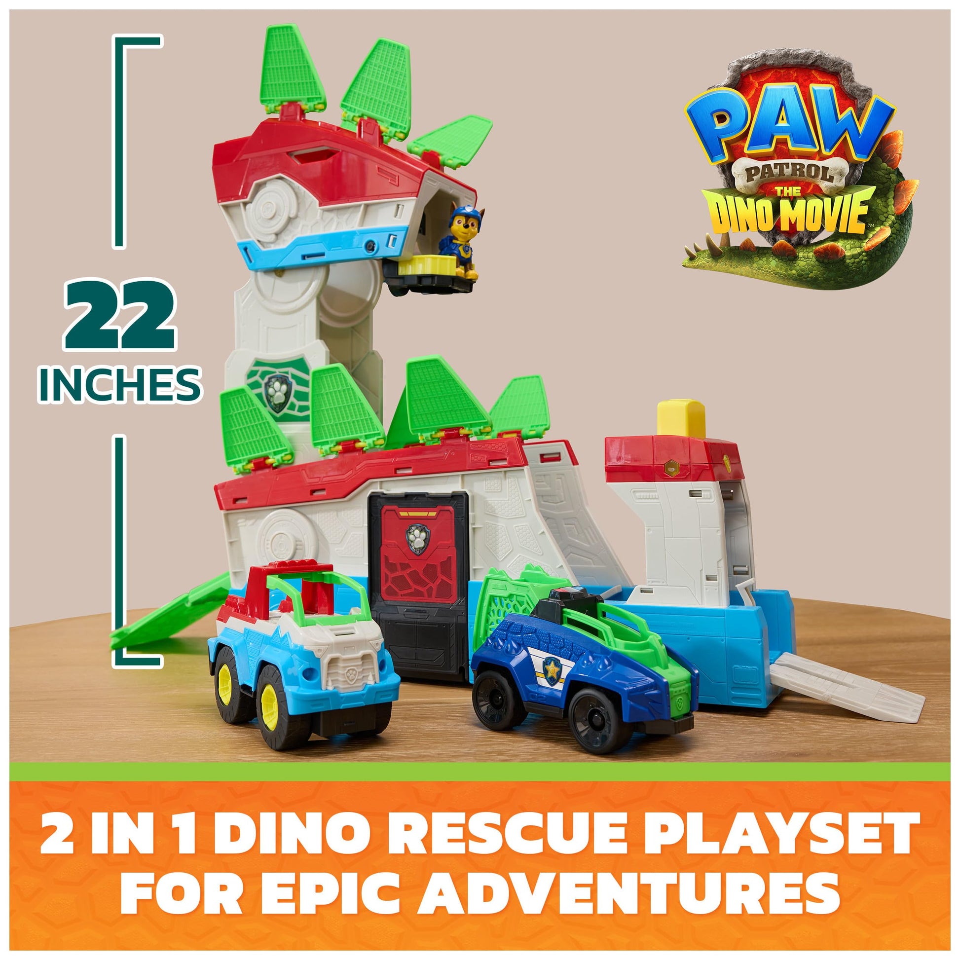 PAW Patrol: The Dino Movie, Dino Mobile Headquarters, 2-in-1 Playset