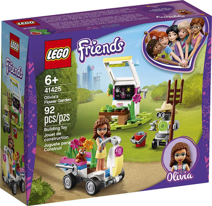 LEGO Friends Olivia’s Flower Garden 41425 Building Toy for Kids; This Play Garden Comes with 2 Buildable Figures, Friends Olivia and Zobo, for Hours
