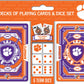 Masterpieces Officially Licensed NCAA Clemson Tigers 2-Pack Playing cards & Dice set for Adults