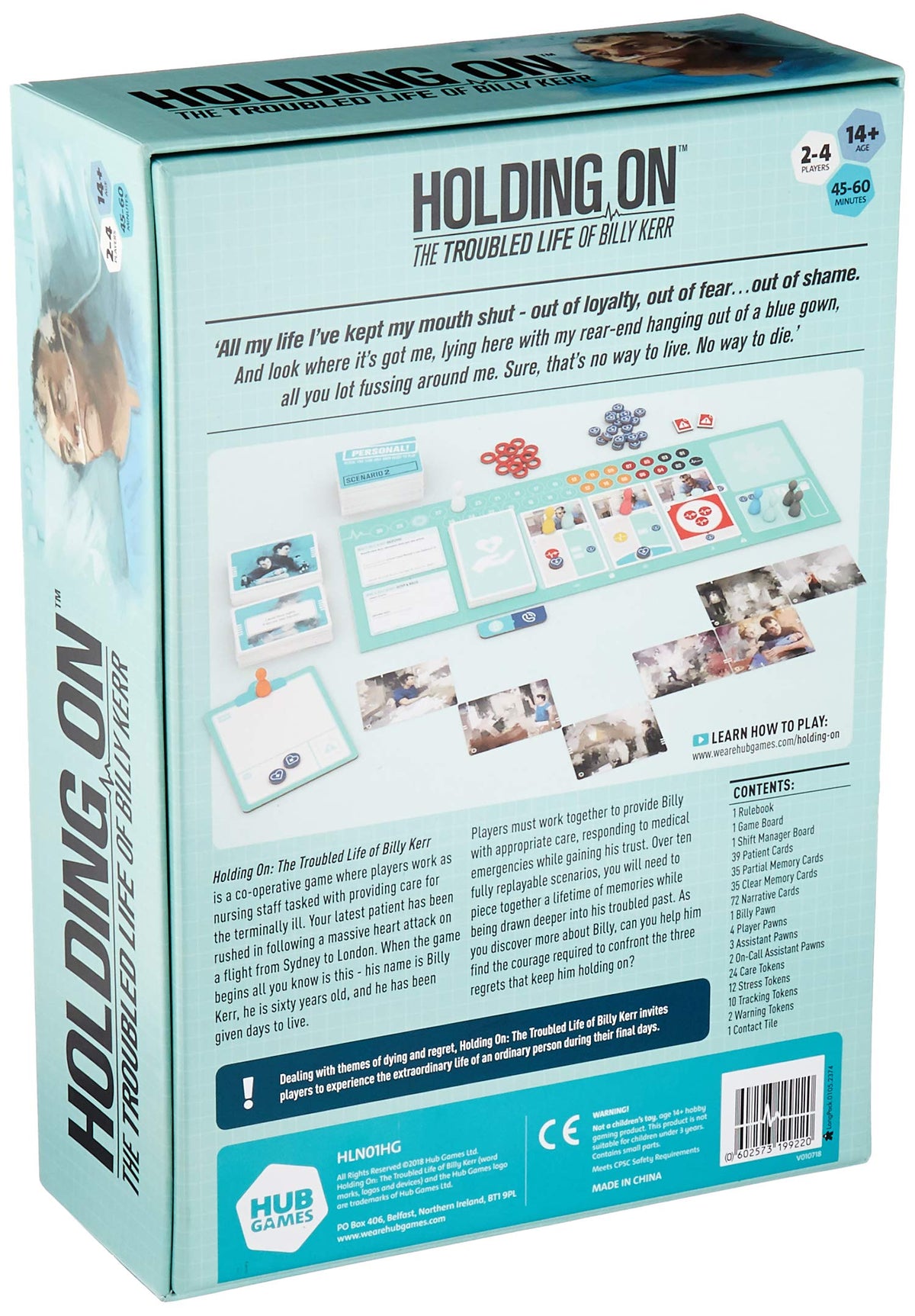 Hub Games Holding On The Troubled Life of Billy Kerr Board Game | Medical Mystery Game | Strategy Game | Cooperative Game for Adults | Ages 14+ | 2-4