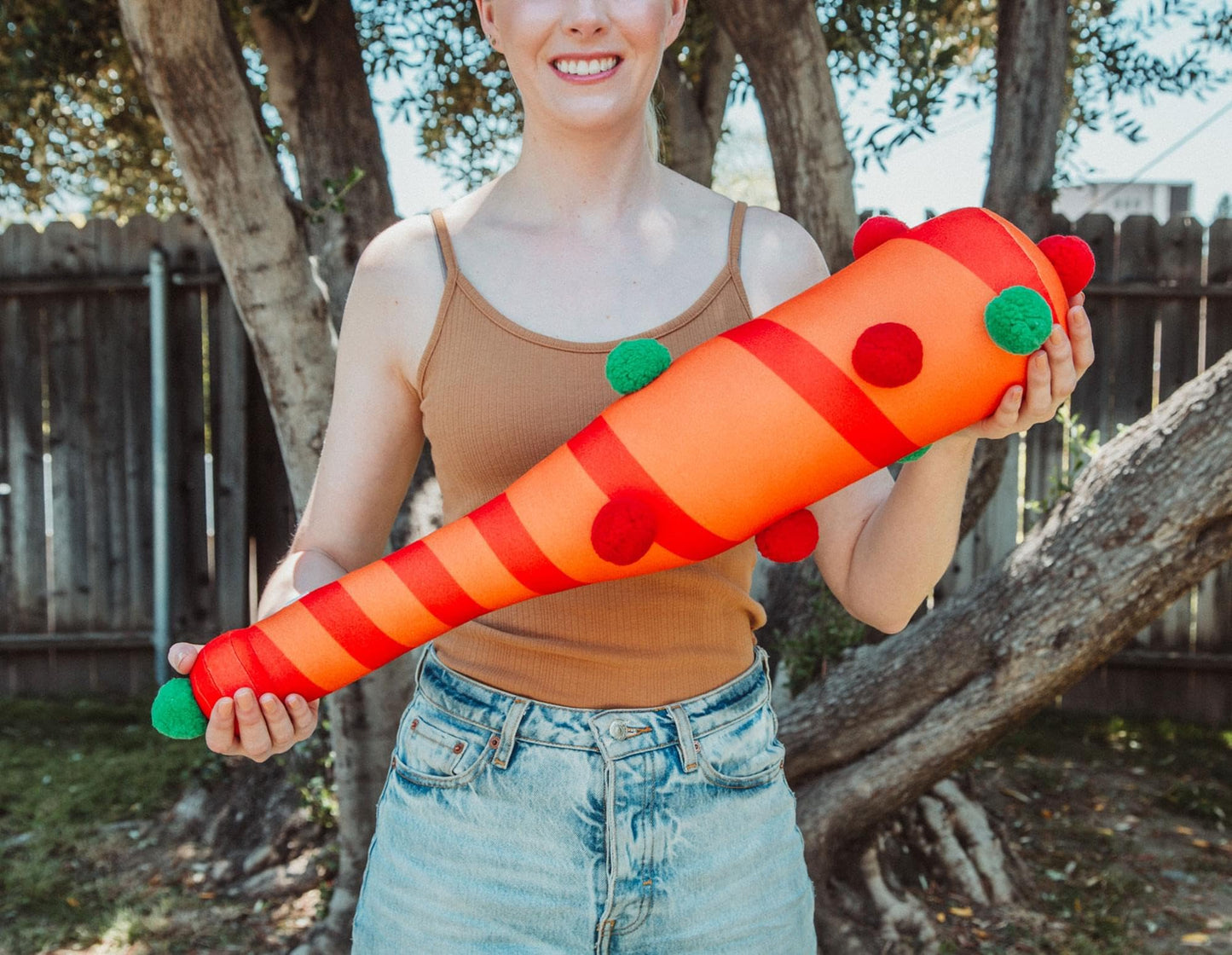 Killer Klowns from Outer Space Orange Baseball Bat 30-Inch Collector Plush Toy, Large Soft Stuffed Animal