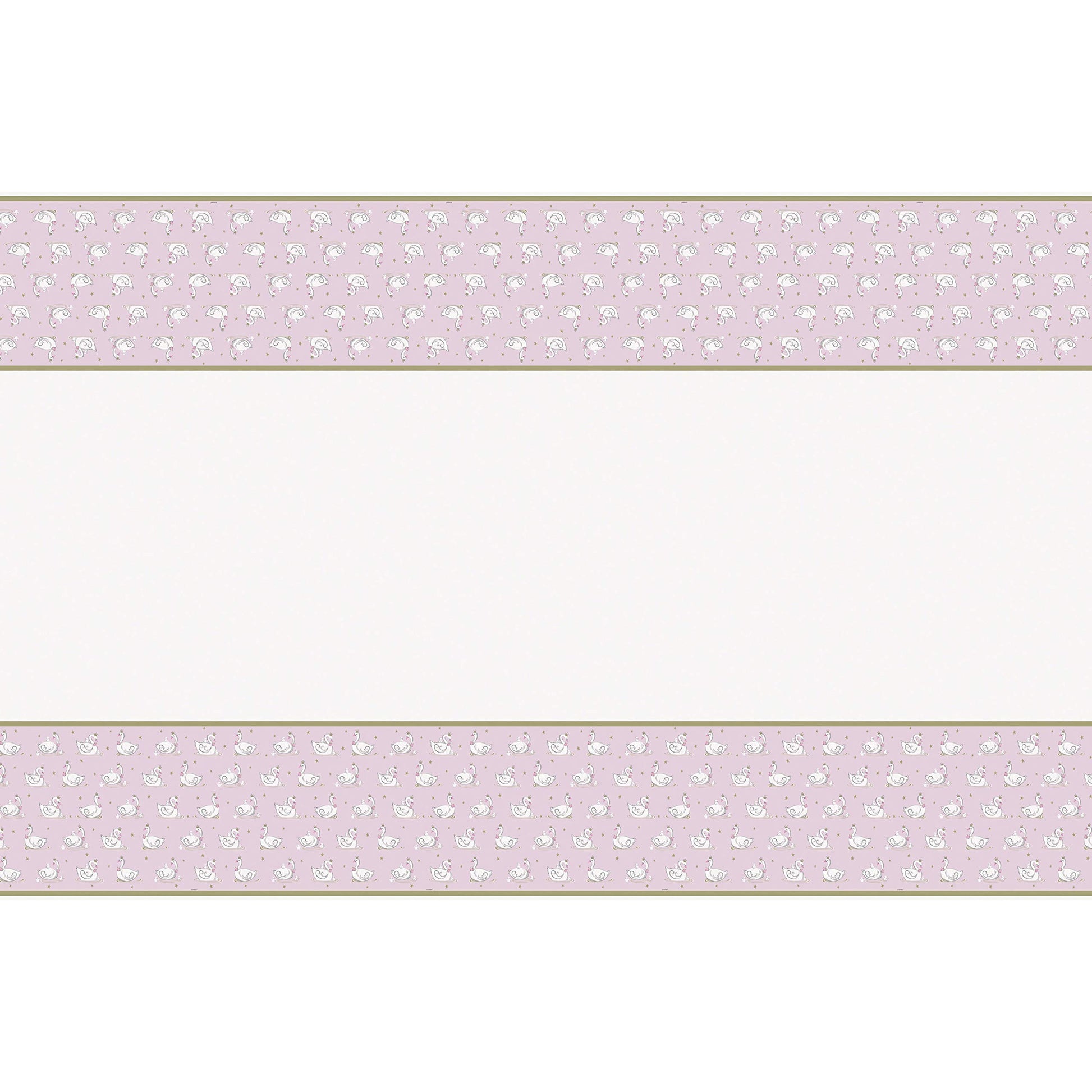 Unique Elegant White & Pink Swan Birthday Plastic Table Cover - 54" x 84" - Perfect for Kids' Parties, Baby Showers & Themed Events - 1 Pc.