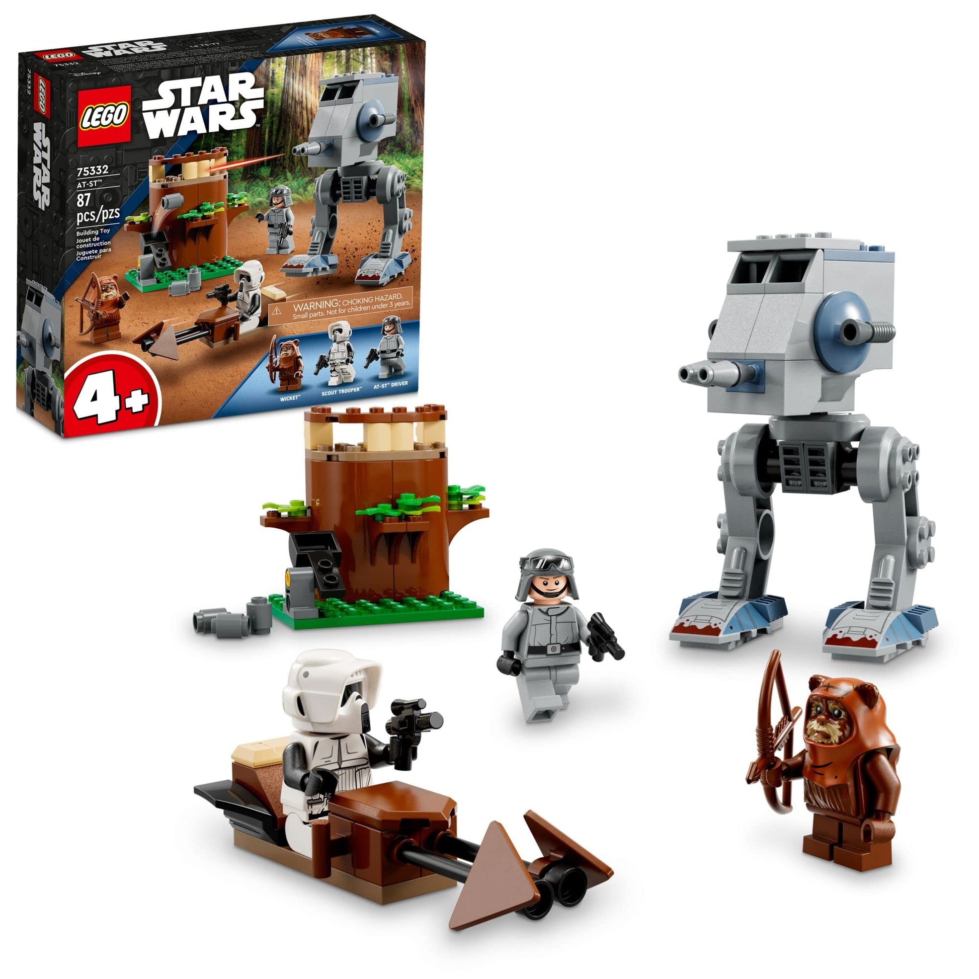 LEGO Star Wars at-ST 75332 Toy Building Set - Featuring Wicket The Ewok and Scout Trooper Minifigures, Expand Your Collection, Great Gift