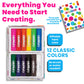 Ooly Chunkies 12 Mess Free Paint Sticks For Kids, Tempera Paint Sticks Kid Safe Colors, No Mess Quick Drying Art Supplies for Toddlers and Kids