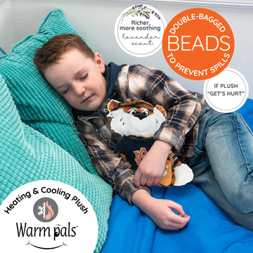 Warm Pals Aubie the Tiger Auburn University Mascot AU - Heatable Coolable Bedtime Comfort Plushie - 1.5lbs - Cozy Microwavable Lavender Scented Plush