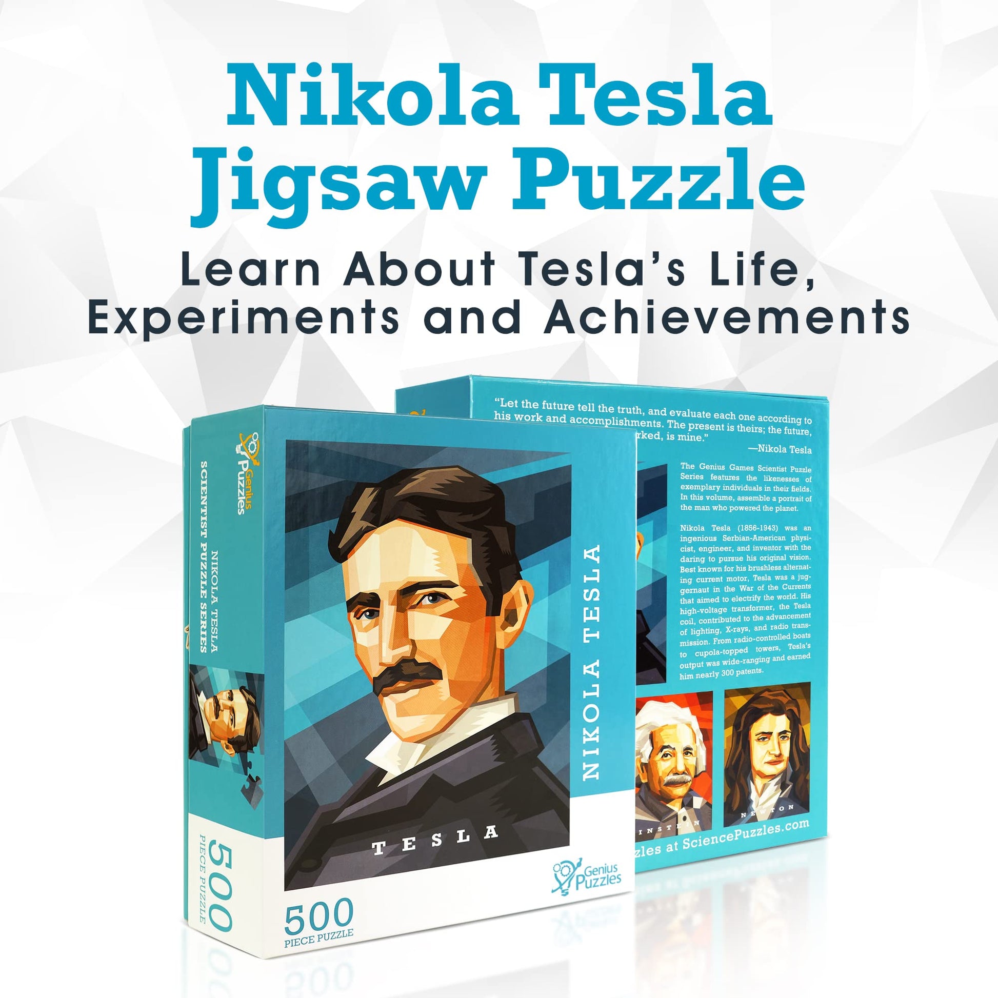 Nikola Tesla Jigsaw Puzzle - Chemistry Puzzles Great as Science Gifts - 500 Puzzle Pieces - Kid & Adult Puzzles - Unique Art Display for Home, School