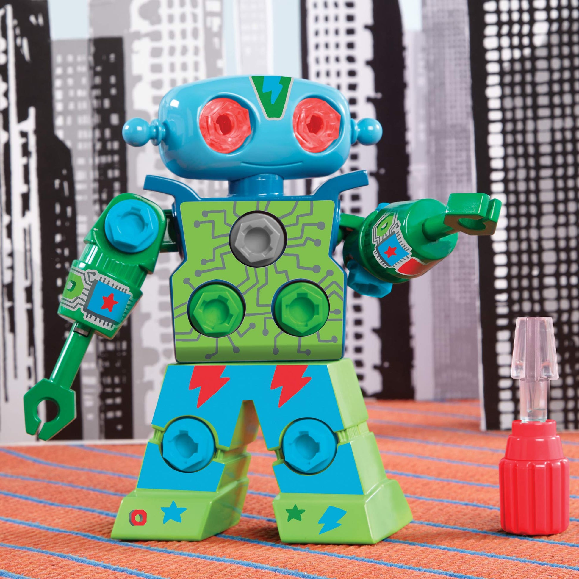 Educational Insights Design & Drill Robot - Construction Toys & Tools for Kids, Robot Toy Building Sets, Kids' Tool Set with Working Screwdriver, Take