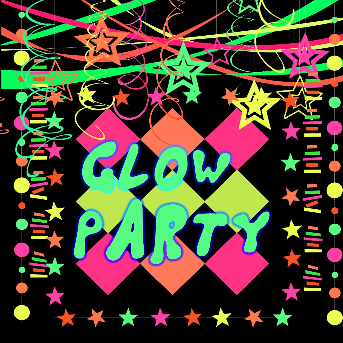 508ft UV Neon Paper Garland Crepe Streamers Glow in The Dark Party Supplies Garland Neon Party Decorations Streamers for Blacklight Reactive