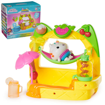 DreamWorks GABBY'S Dollhouse, Cakey’s Fruit Smoothie Balcony Playset, 8-Pcs with Toy Figures, Dollhouse Accessories & Sensory Play, Kids Toys