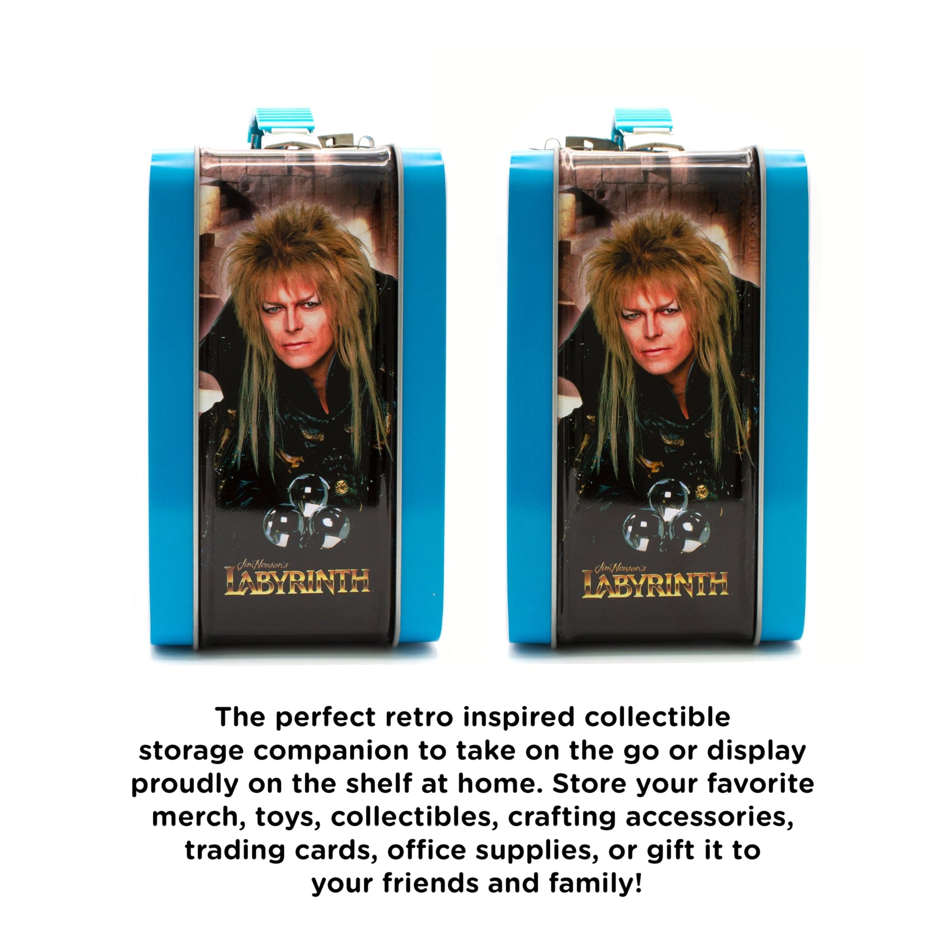 AQUARIUS Labyrinth Large Fun Box - Sturdy Tin Storage Box with Plastic Handle & Embossed Front Cover - Officially Licensed Labyrinth Merchandise &
