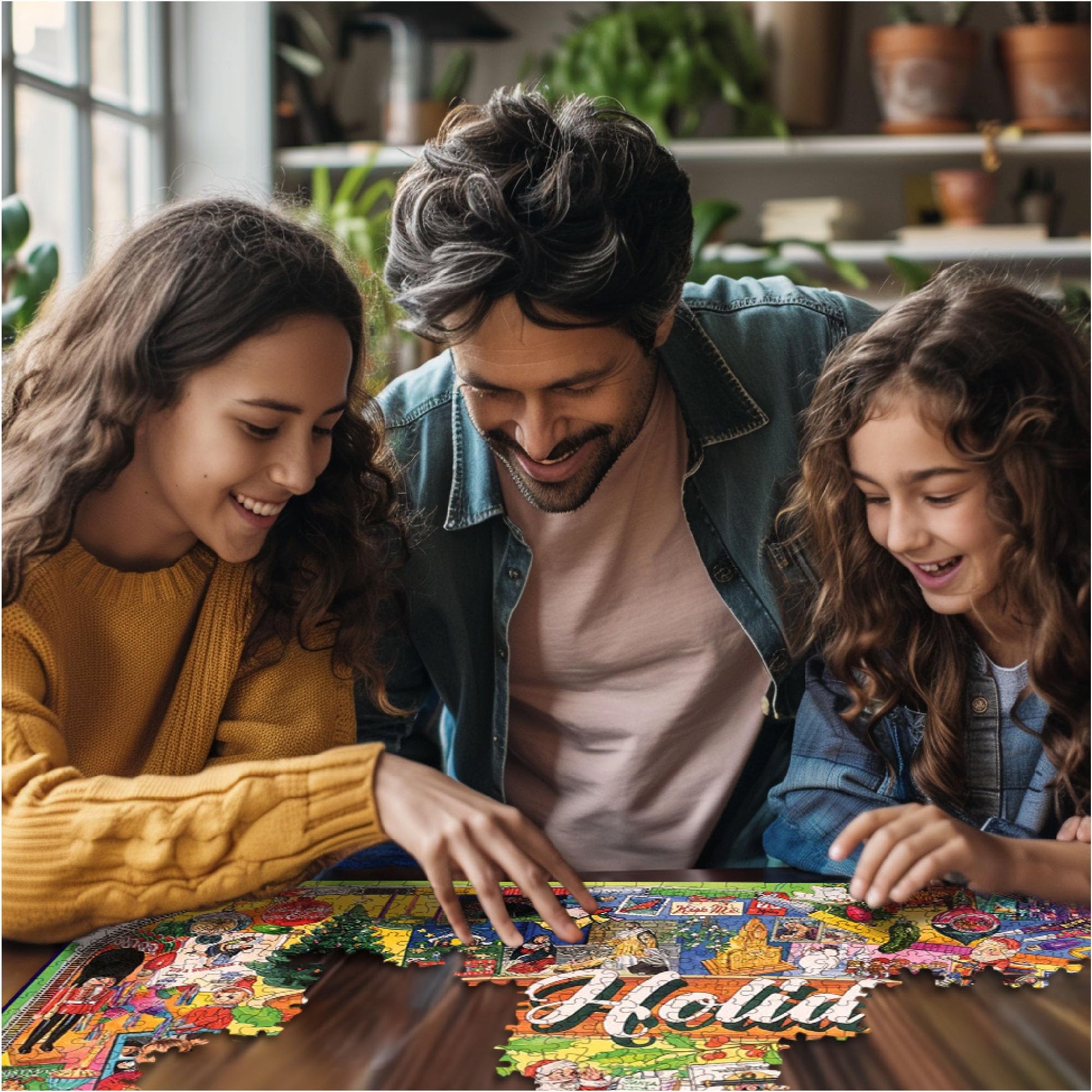 White Mountain 1000 Piece Jigsaw Puzzle Winter Christmas Holiday Puzzles for Adults and teens 24"x30" Large Pieces - The Holidays