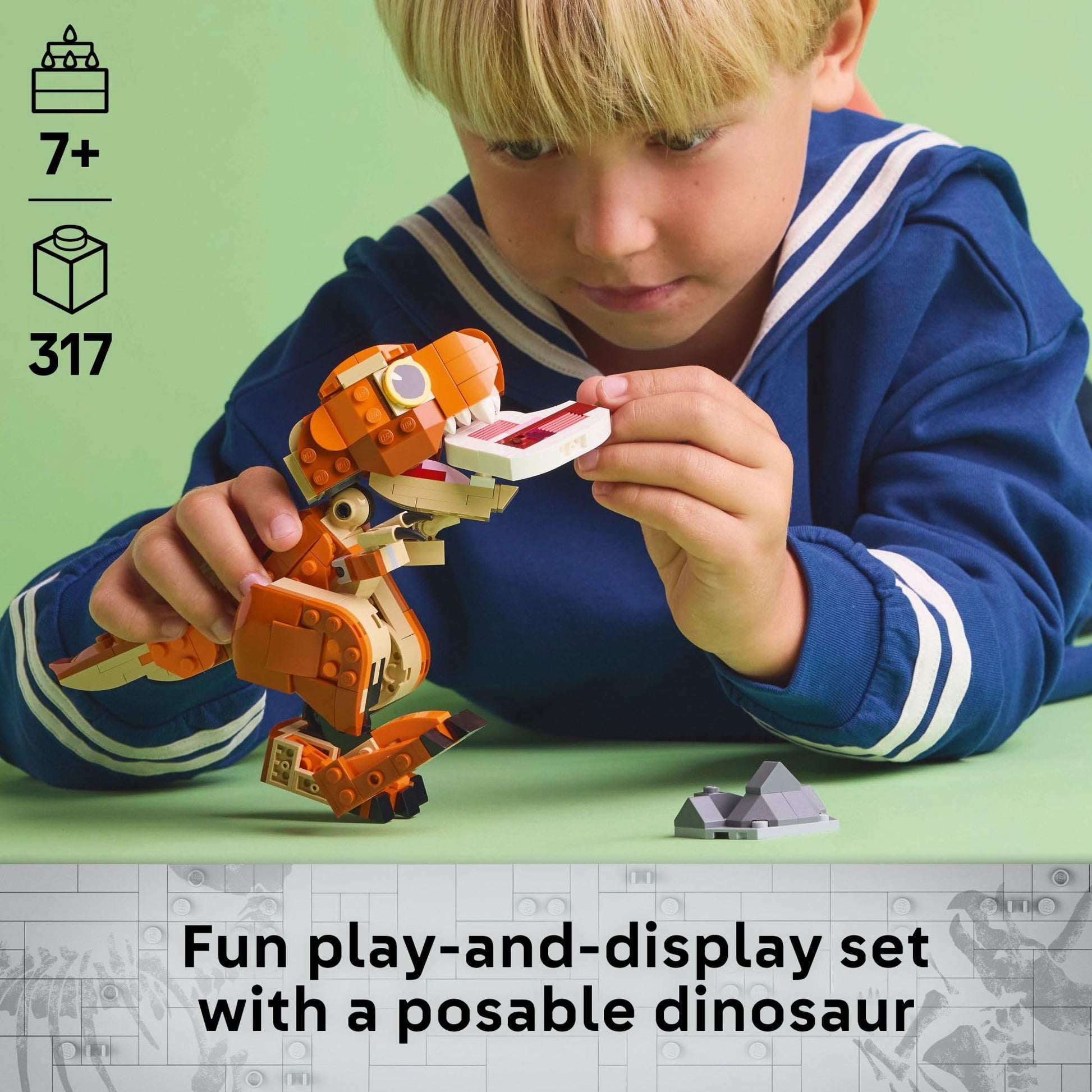 LEGO Jurassic World Little Eatie T Rex Toy - Dinosaur Building Toy for Kids, Boys and Girls, Ages 7+ - Gift Idea for Birthdays and Fans - with Movable