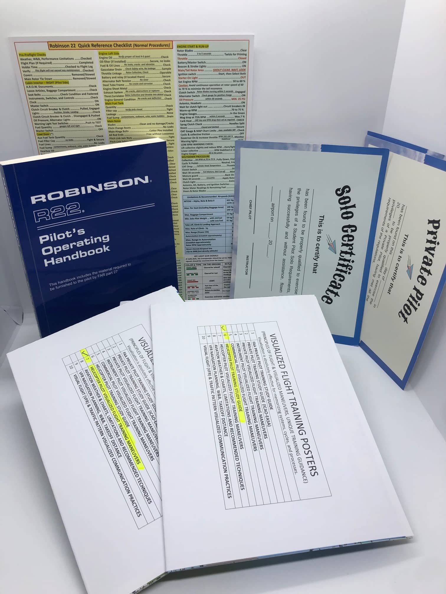 Robinson 22 Helicopter (R22) Flight Training Bundle : 5-Piece Start Up Set