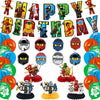 Ninja Hero Birthday Party Decorations,Cartoon Hero Party Supply Set for Kids with Happy Birthday Banner, Swirls,Centerpieces,18 Balloons for Ninja