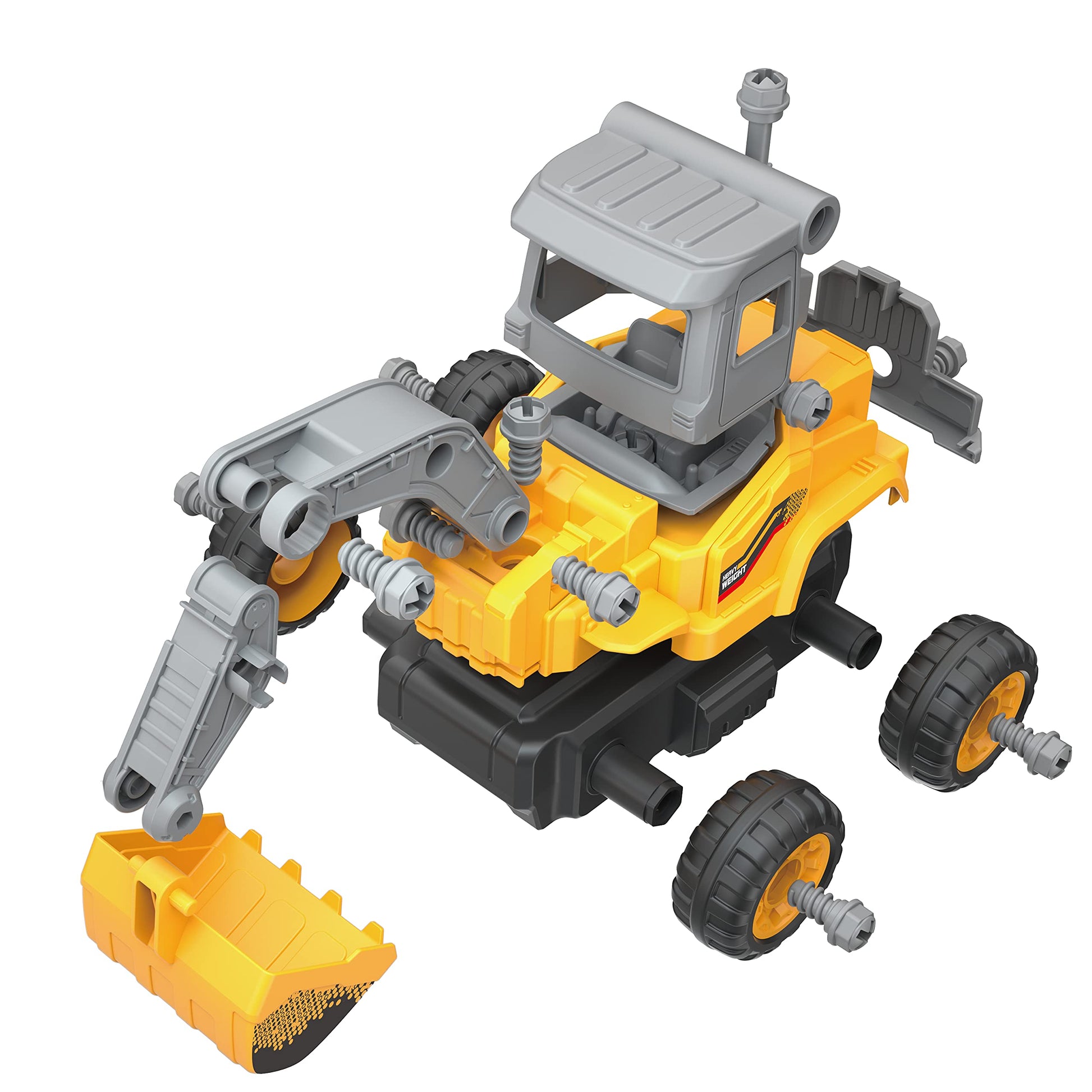 MUKIKIM Construct A Truck 2.0 - Excavator. Remote Control Take Apart Truck Toys for Kids. Educational STEM RC Car Building Set. Electric Digger