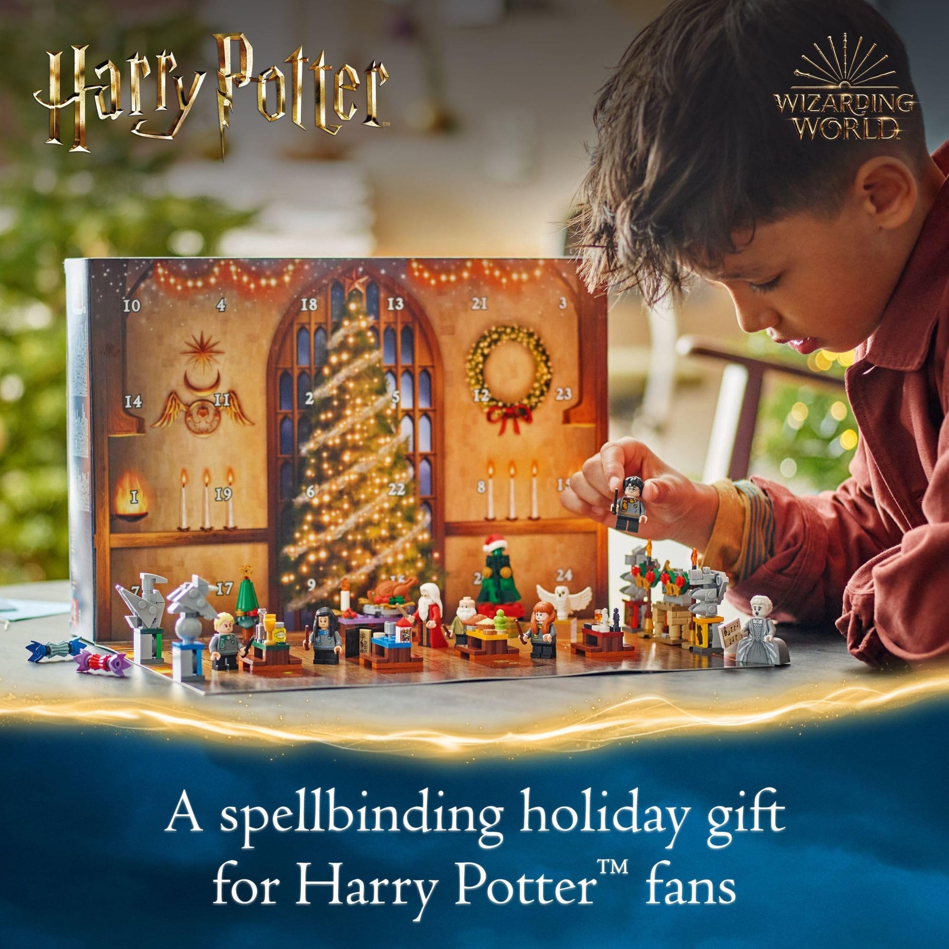LEGO Harry Potter Advent Calendar 2024 for Kids - Christmas Advent Calendar W/ 16 Mini Builds & 7 Minifigures, Ages 7+ - Harry Potter Toys Gift Idea