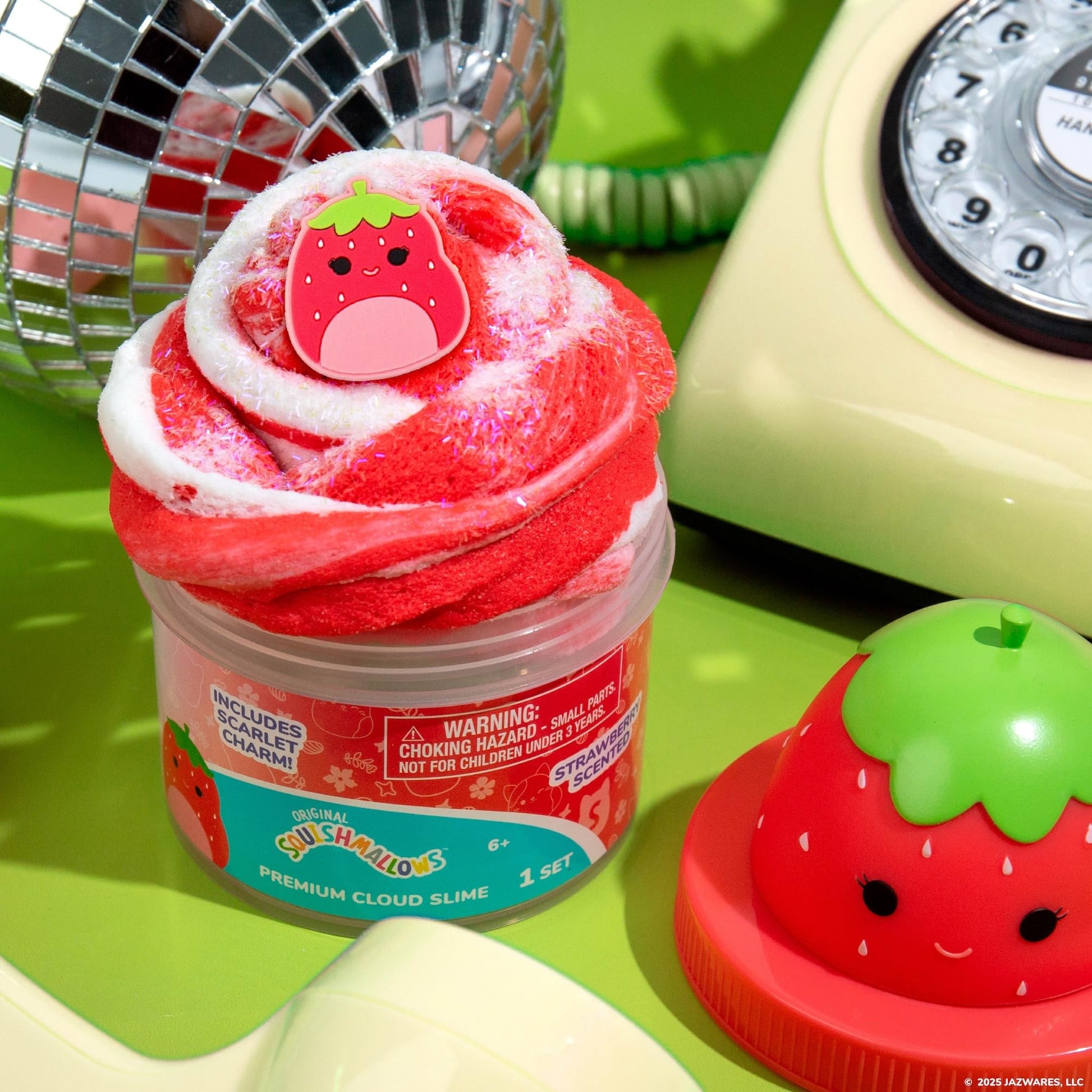 Original Squishmallows Scented Slime Jar, Strawberry, Scarlet