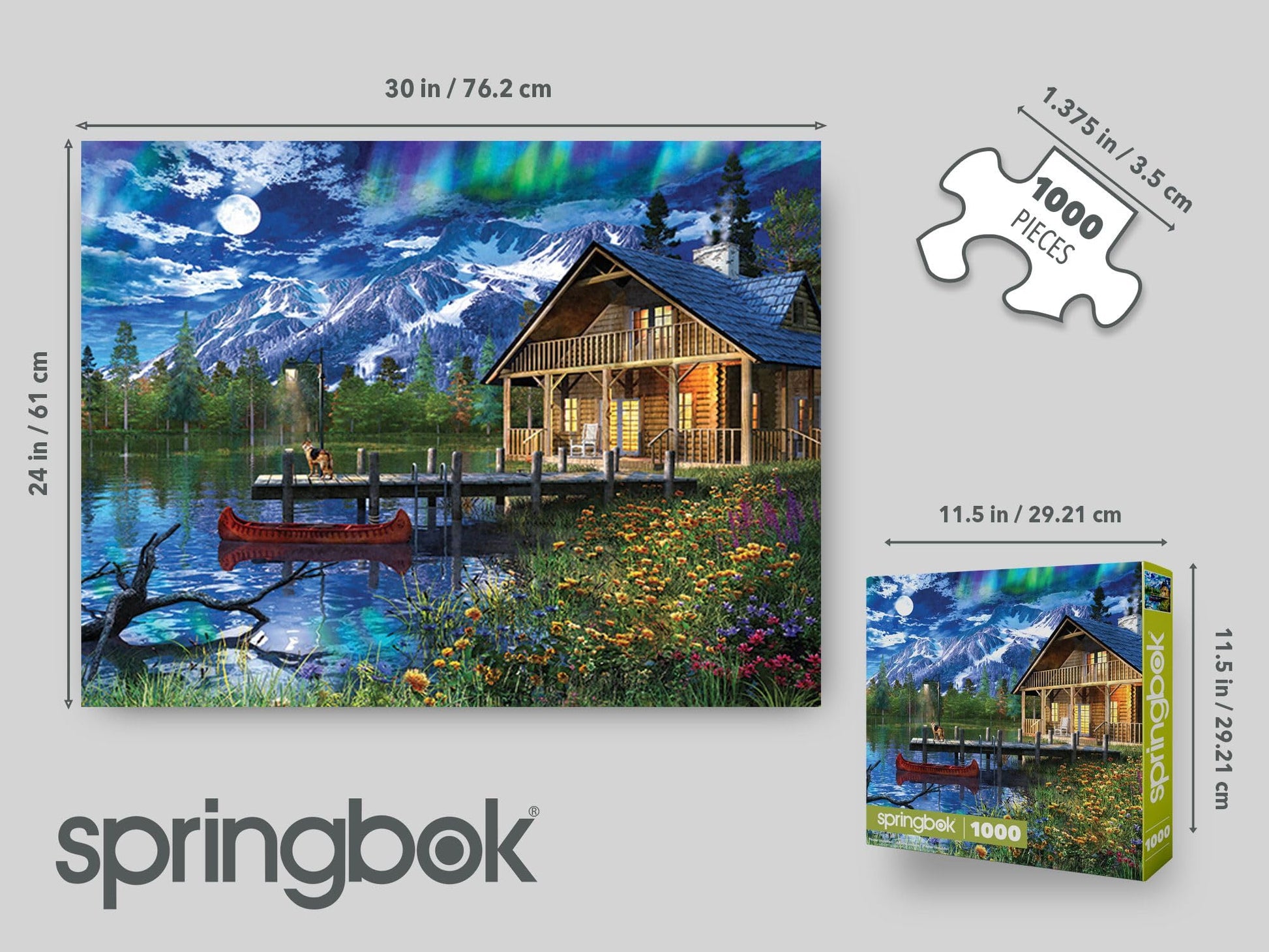 Springbok's 1000 Piece Jigsaw Puzzle Moon Cabin Retreat - Made in USA