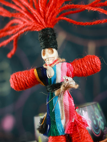 Nosadi Voodoo Doll Handmade Set Real Hemp Rope Wrapped Skull Horror Witches Poppet Gifts Doll for Halloween Birthday Christmas Party Gift Supplies