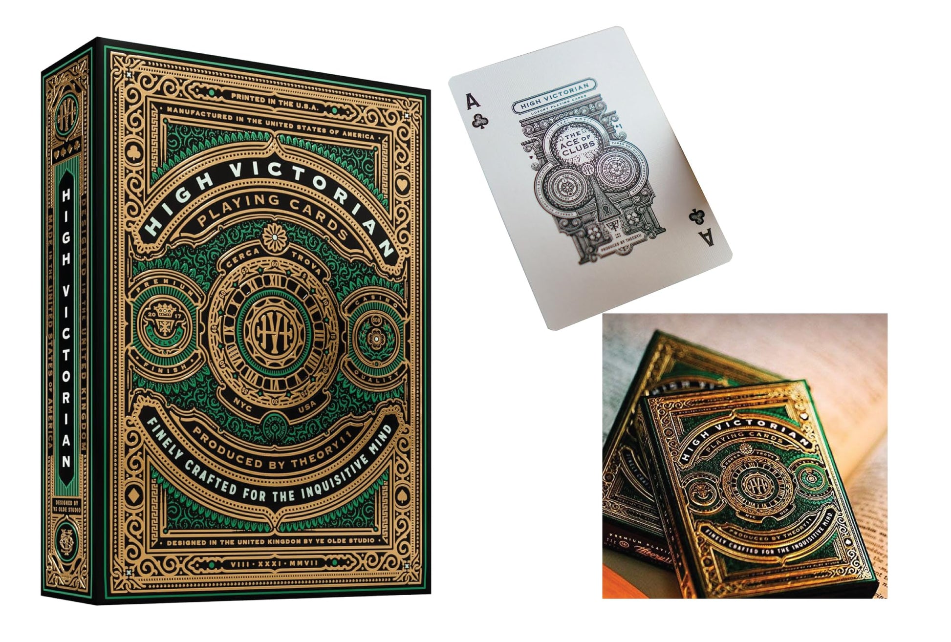 Straight Poker Supplies Ultimate Theory11 Playing Card Bundle | 6 Deck Collector's Assortment. High Victorian Red | High Victorian Green | Monarchs